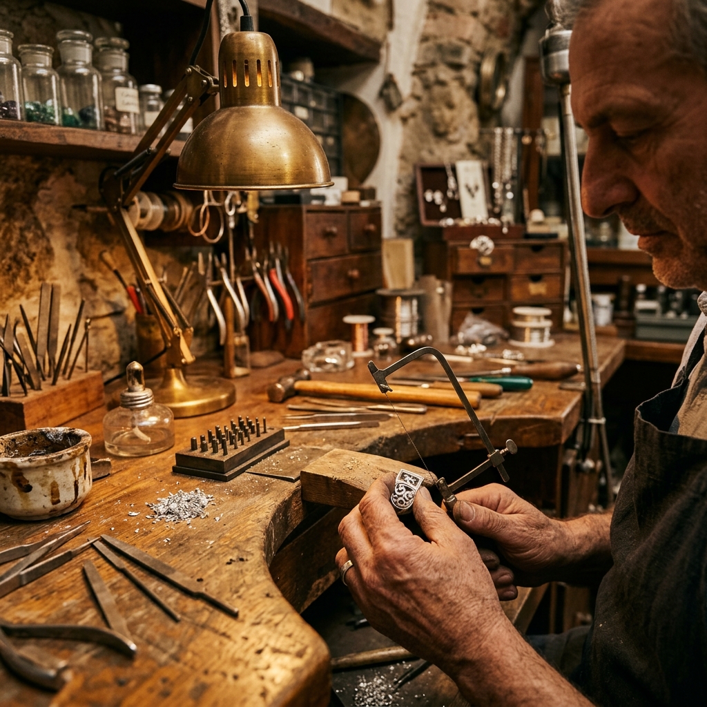 Artigiano napoletano crea gemelli nella bottega tradizionale